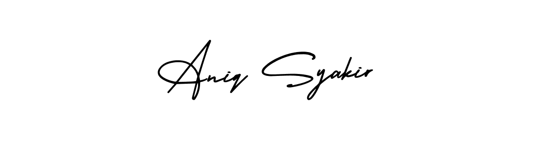 Create a beautiful signature design for name Aniq Syakir. With this signature (AmerikaSignatureDemo-Regular) fonts, you can make a handwritten signature for free. Aniq Syakir signature style 3 images and pictures png