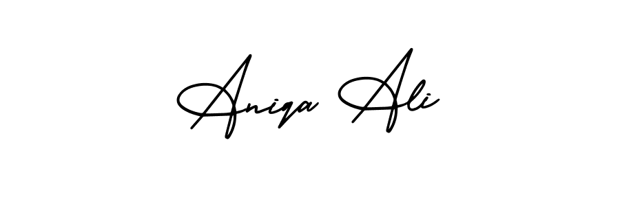AmerikaSignatureDemo-Regular is a professional signature style that is perfect for those who want to add a touch of class to their signature. It is also a great choice for those who want to make their signature more unique. Get Aniqa Ali name to fancy signature for free. Aniqa Ali signature style 3 images and pictures png