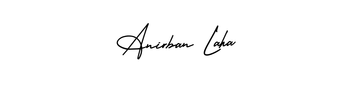 How to make Anirban Laha name signature. Use AmerikaSignatureDemo-Regular style for creating short signs online. This is the latest handwritten sign. Anirban Laha signature style 3 images and pictures png