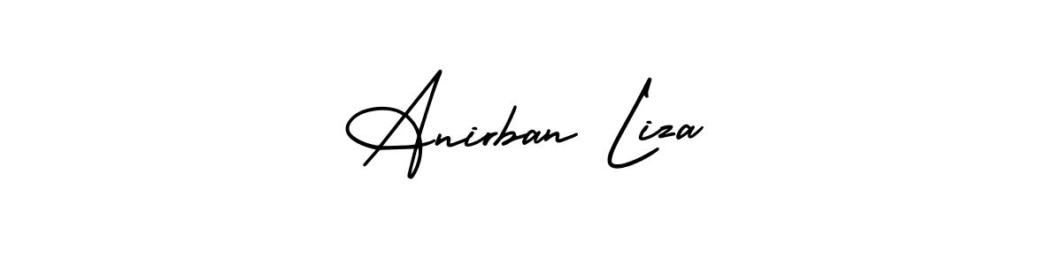 Make a beautiful signature design for name Anirban Liza. With this signature (AmerikaSignatureDemo-Regular) style, you can create a handwritten signature for free. Anirban Liza signature style 3 images and pictures png