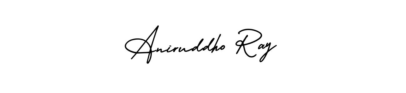You should practise on your own different ways (AmerikaSignatureDemo-Regular) to write your name (Aniruddho Ray) in signature. don't let someone else do it for you. Aniruddho Ray signature style 3 images and pictures png