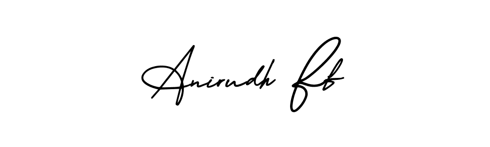 You should practise on your own different ways (AmerikaSignatureDemo-Regular) to write your name (Anirudh Ff) in signature. don't let someone else do it for you. Anirudh Ff signature style 3 images and pictures png