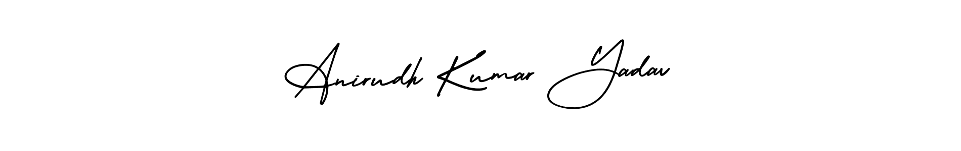 The best way (AmerikaSignatureDemo-Regular) to make a short signature is to pick only two or three words in your name. The name Anirudh Kumar Yadav include a total of six letters. For converting this name. Anirudh Kumar Yadav signature style 3 images and pictures png