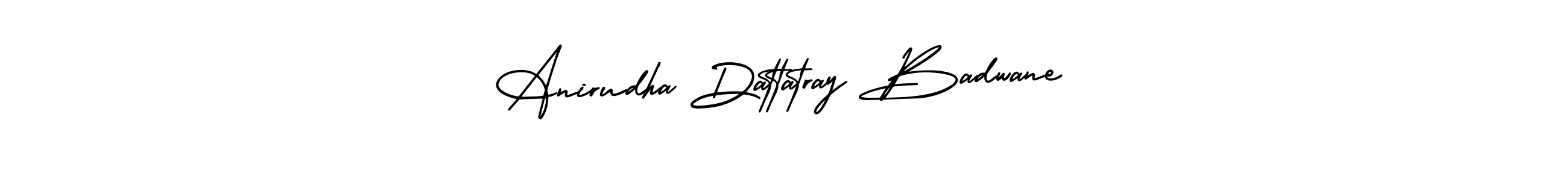 It looks lik you need a new signature style for name Anirudha Dattatray Badwane. Design unique handwritten (AmerikaSignatureDemo-Regular) signature with our free signature maker in just a few clicks. Anirudha Dattatray Badwane signature style 3 images and pictures png