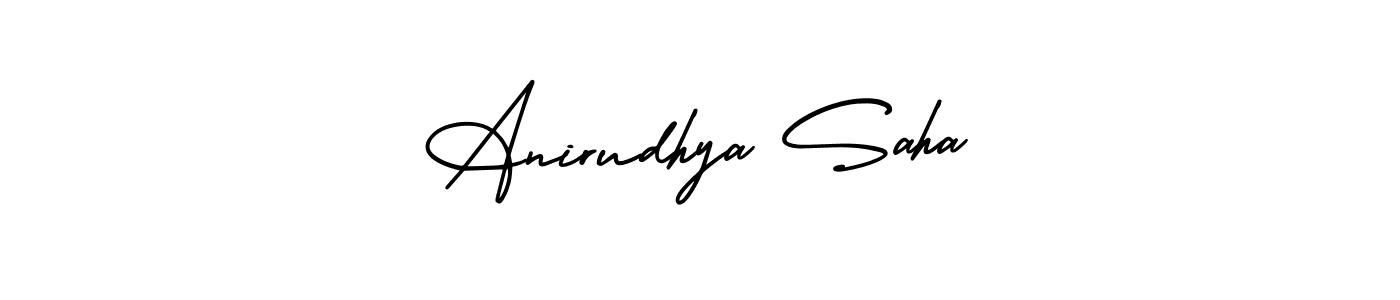 How to make Anirudhya Saha name signature. Use AmerikaSignatureDemo-Regular style for creating short signs online. This is the latest handwritten sign. Anirudhya Saha signature style 3 images and pictures png