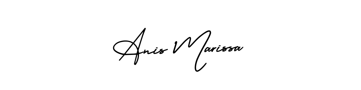 This is the best signature style for the Anis Marissa name. Also you like these signature font (AmerikaSignatureDemo-Regular). Mix name signature. Anis Marissa signature style 3 images and pictures png