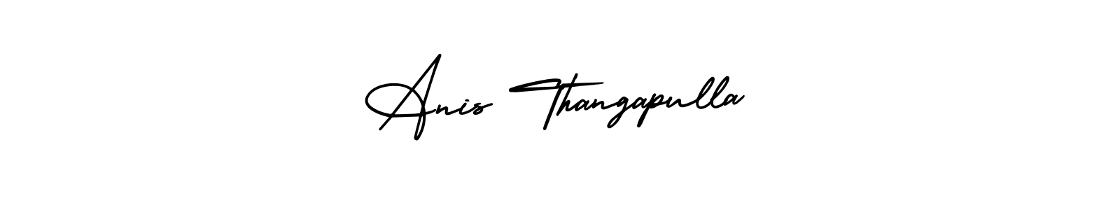 The best way (AmerikaSignatureDemo-Regular) to make a short signature is to pick only two or three words in your name. The name Anis Thangapulla include a total of six letters. For converting this name. Anis Thangapulla signature style 3 images and pictures png