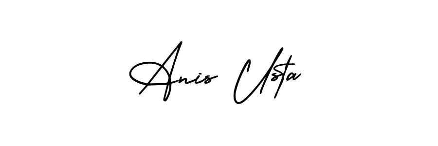 AmerikaSignatureDemo-Regular is a professional signature style that is perfect for those who want to add a touch of class to their signature. It is also a great choice for those who want to make their signature more unique. Get Anis Usta name to fancy signature for free. Anis Usta signature style 3 images and pictures png