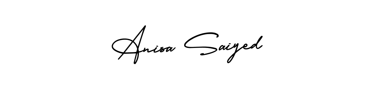 The best way (AmerikaSignatureDemo-Regular) to make a short signature is to pick only two or three words in your name. The name Anisa Saiyed include a total of six letters. For converting this name. Anisa Saiyed signature style 3 images and pictures png