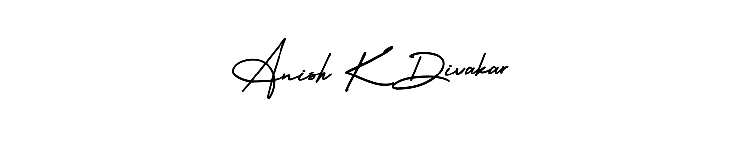 How to make Anish K Divakar name signature. Use AmerikaSignatureDemo-Regular style for creating short signs online. This is the latest handwritten sign. Anish K Divakar signature style 3 images and pictures png