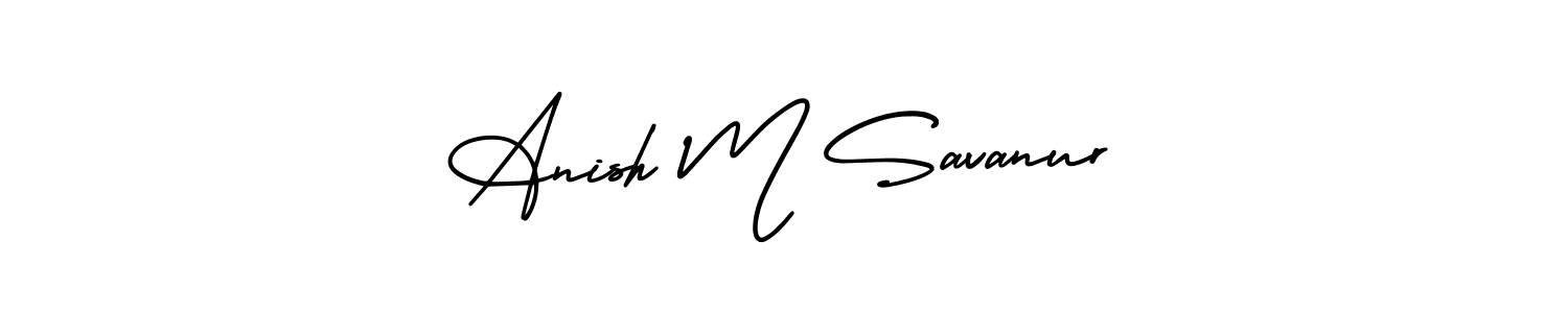 Create a beautiful signature design for name Anish M Savanur. With this signature (AmerikaSignatureDemo-Regular) fonts, you can make a handwritten signature for free. Anish M Savanur signature style 3 images and pictures png