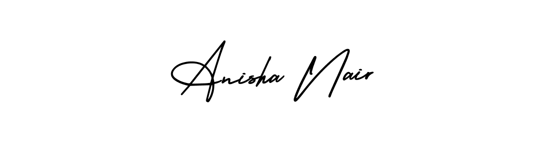 This is the best signature style for the Anisha Nair name. Also you like these signature font (AmerikaSignatureDemo-Regular). Mix name signature. Anisha Nair signature style 3 images and pictures png