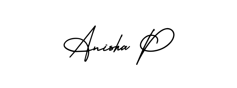 Anisha P stylish signature style. Best Handwritten Sign (AmerikaSignatureDemo-Regular) for my name. Handwritten Signature Collection Ideas for my name Anisha P. Anisha P signature style 3 images and pictures png