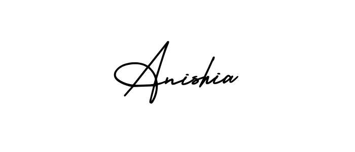 AmerikaSignatureDemo-Regular is a professional signature style that is perfect for those who want to add a touch of class to their signature. It is also a great choice for those who want to make their signature more unique. Get Anishia name to fancy signature for free. Anishia signature style 3 images and pictures png
