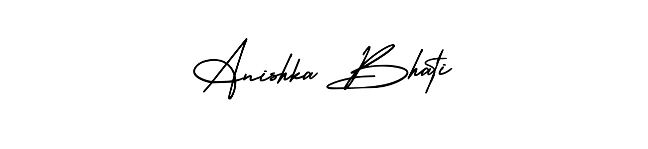 How to make Anishka Bhati name signature. Use AmerikaSignatureDemo-Regular style for creating short signs online. This is the latest handwritten sign. Anishka Bhati signature style 3 images and pictures png