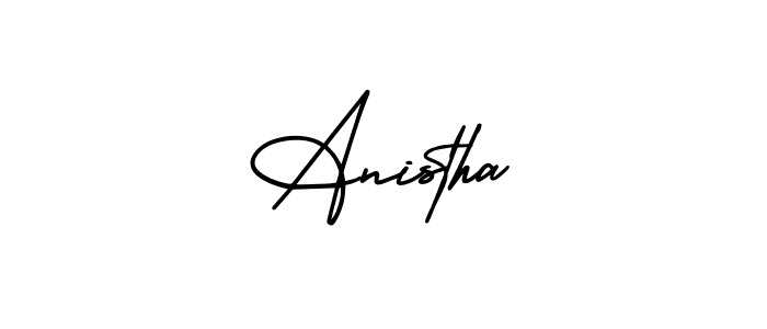 Use a signature maker to create a handwritten signature online. With this signature software, you can design (AmerikaSignatureDemo-Regular) your own signature for name Anistha. Anistha signature style 3 images and pictures png