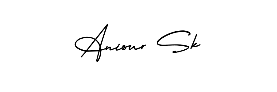 The best way (AmerikaSignatureDemo-Regular) to make a short signature is to pick only two or three words in your name. The name Anisur Sk include a total of six letters. For converting this name. Anisur Sk signature style 3 images and pictures png