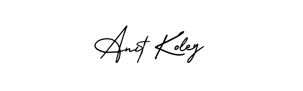 The best way (AmerikaSignatureDemo-Regular) to make a short signature is to pick only two or three words in your name. The name Anit Koley include a total of six letters. For converting this name. Anit Koley signature style 3 images and pictures png