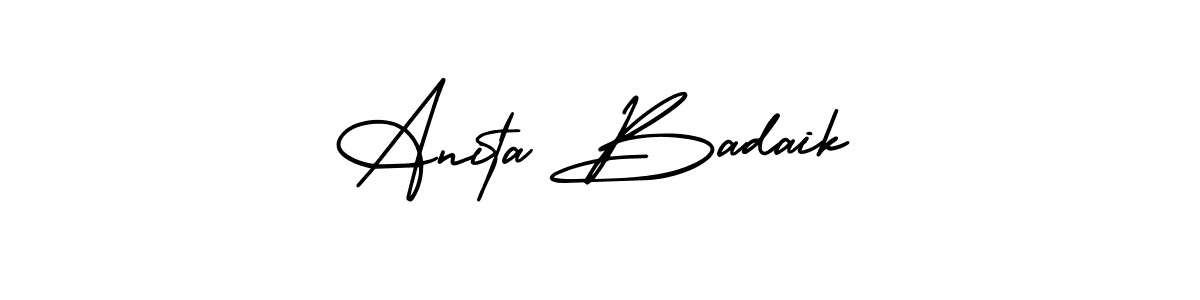 How to make Anita Badaik signature? AmerikaSignatureDemo-Regular is a professional autograph style. Create handwritten signature for Anita Badaik name. Anita Badaik signature style 3 images and pictures png