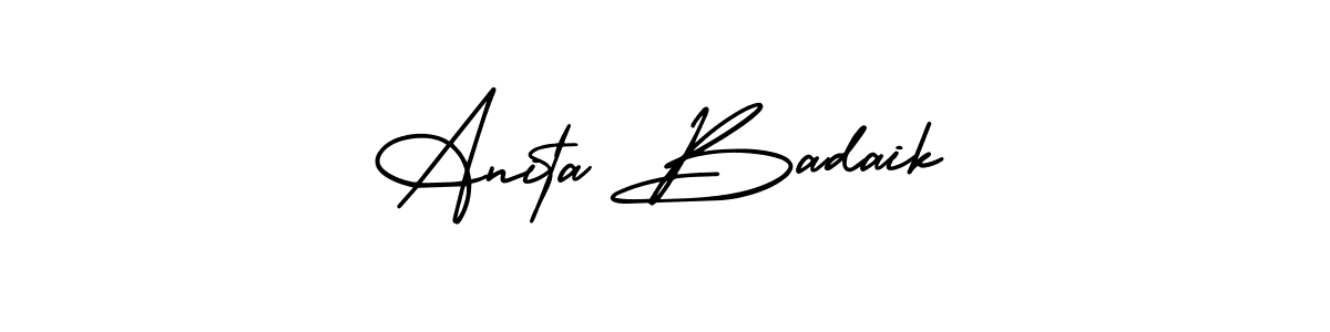 How to make Anita Badaik signature? AmerikaSignatureDemo-Regular is a professional autograph style. Create handwritten signature for Anita Badaik name. Anita Badaik signature style 3 images and pictures png