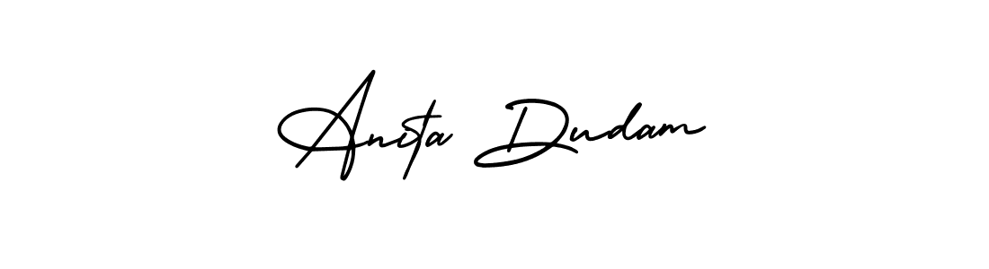 Anita Dudam stylish signature style. Best Handwritten Sign (AmerikaSignatureDemo-Regular) for my name. Handwritten Signature Collection Ideas for my name Anita Dudam. Anita Dudam signature style 3 images and pictures png
