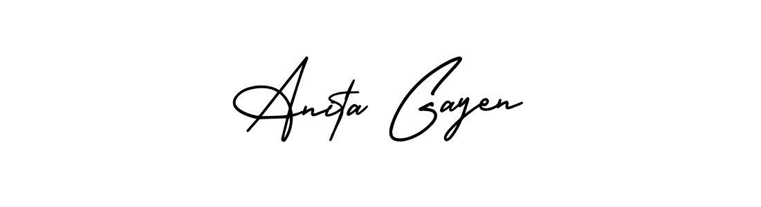It looks lik you need a new signature style for name Anita Gayen. Design unique handwritten (AmerikaSignatureDemo-Regular) signature with our free signature maker in just a few clicks. Anita Gayen signature style 3 images and pictures png