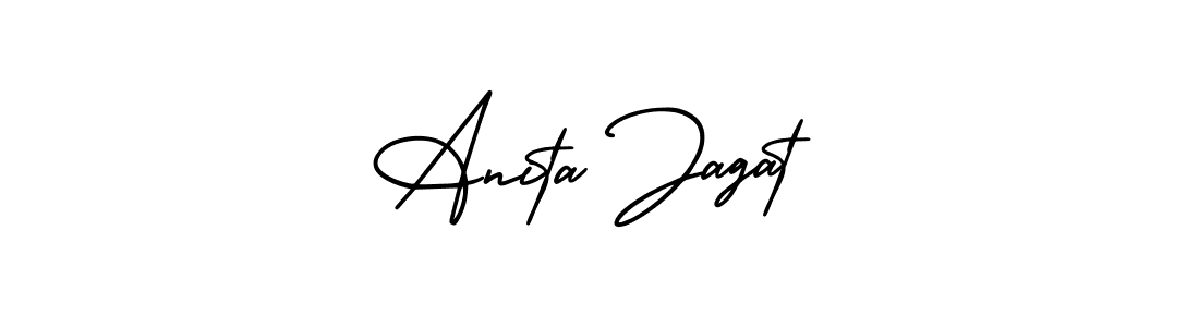 if you are searching for the best signature style for your name Anita Jagat. so please give up your signature search. here we have designed multiple signature styles  using AmerikaSignatureDemo-Regular. Anita Jagat signature style 3 images and pictures png