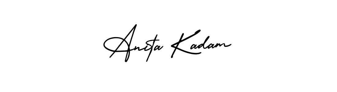 You should practise on your own different ways (AmerikaSignatureDemo-Regular) to write your name (Anita Kadam) in signature. don't let someone else do it for you. Anita Kadam signature style 3 images and pictures png