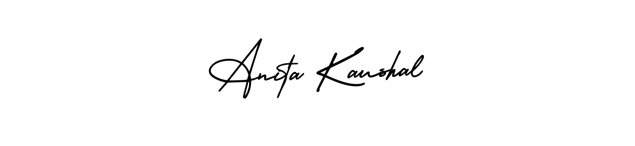 This is the best signature style for the Anita Kaushal name. Also you like these signature font (AmerikaSignatureDemo-Regular). Mix name signature. Anita Kaushal signature style 3 images and pictures png