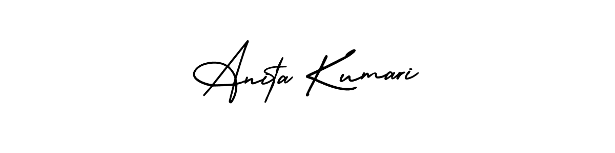 How to make Anita Kumari name signature. Use AmerikaSignatureDemo-Regular style for creating short signs online. This is the latest handwritten sign. Anita Kumari signature style 3 images and pictures png