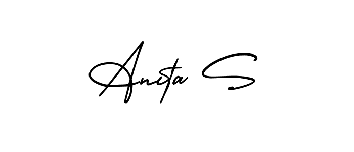 if you are searching for the best signature style for your name Anita S. so please give up your signature search. here we have designed multiple signature styles  using AmerikaSignatureDemo-Regular. Anita S signature style 3 images and pictures png