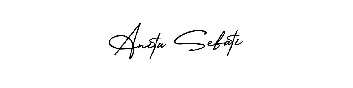 This is the best signature style for the Anita Sefati name. Also you like these signature font (AmerikaSignatureDemo-Regular). Mix name signature. Anita Sefati signature style 3 images and pictures png