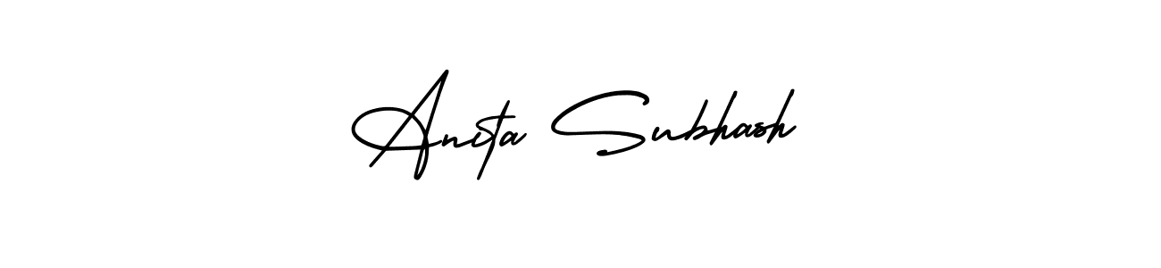 This is the best signature style for the Anita Subhash name. Also you like these signature font (AmerikaSignatureDemo-Regular). Mix name signature. Anita Subhash signature style 3 images and pictures png