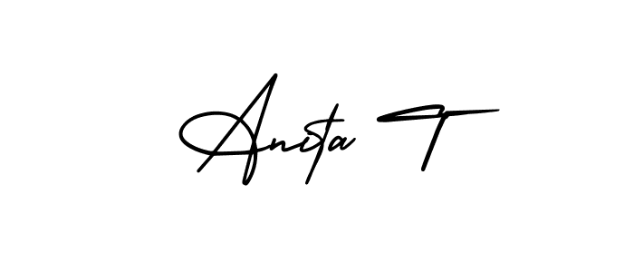 Anita T stylish signature style. Best Handwritten Sign (AmerikaSignatureDemo-Regular) for my name. Handwritten Signature Collection Ideas for my name Anita T. Anita T signature style 3 images and pictures png