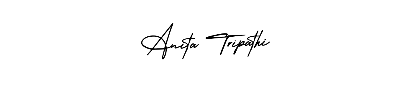 You should practise on your own different ways (AmerikaSignatureDemo-Regular) to write your name (Anita Tripathi) in signature. don't let someone else do it for you. Anita Tripathi signature style 3 images and pictures png
