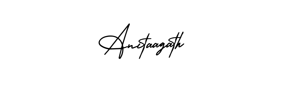 You should practise on your own different ways (AmerikaSignatureDemo-Regular) to write your name (Anitaagath) in signature. don't let someone else do it for you. Anitaagath signature style 3 images and pictures png