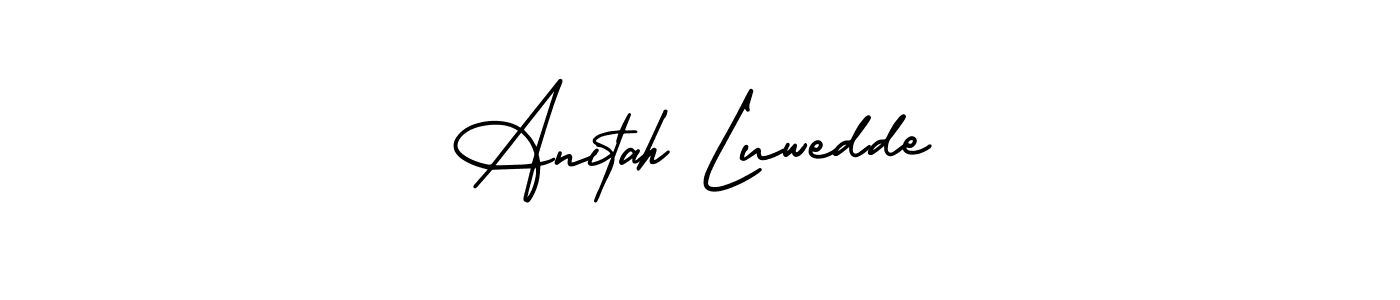 How to make Anitah Luwedde name signature. Use AmerikaSignatureDemo-Regular style for creating short signs online. This is the latest handwritten sign. Anitah Luwedde signature style 3 images and pictures png