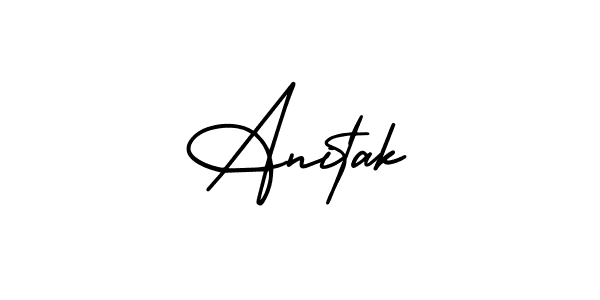 Design your own signature with our free online signature maker. With this signature software, you can create a handwritten (AmerikaSignatureDemo-Regular) signature for name Anitak. Anitak signature style 3 images and pictures png