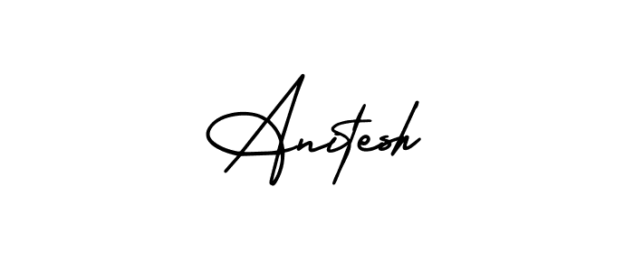 How to make Anitesh name signature. Use AmerikaSignatureDemo-Regular style for creating short signs online. This is the latest handwritten sign. Anitesh signature style 3 images and pictures png