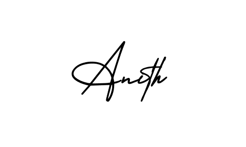 The best way (AmerikaSignatureDemo-Regular) to make a short signature is to pick only two or three words in your name. The name Anith include a total of six letters. For converting this name. Anith signature style 3 images and pictures png