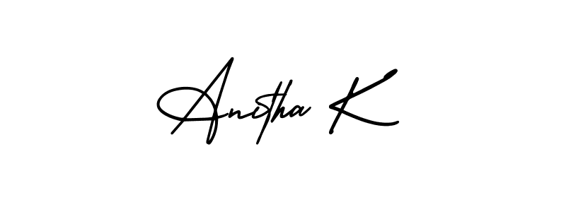 Anitha K stylish signature style. Best Handwritten Sign (AmerikaSignatureDemo-Regular) for my name. Handwritten Signature Collection Ideas for my name Anitha K. Anitha K signature style 3 images and pictures png