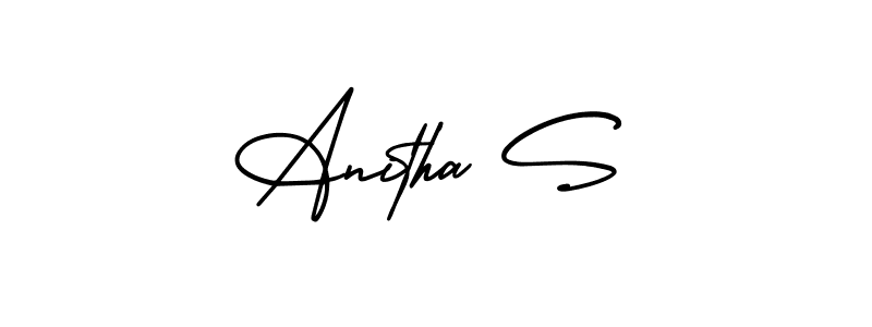 Anitha S stylish signature style. Best Handwritten Sign (AmerikaSignatureDemo-Regular) for my name. Handwritten Signature Collection Ideas for my name Anitha S. Anitha S signature style 3 images and pictures png