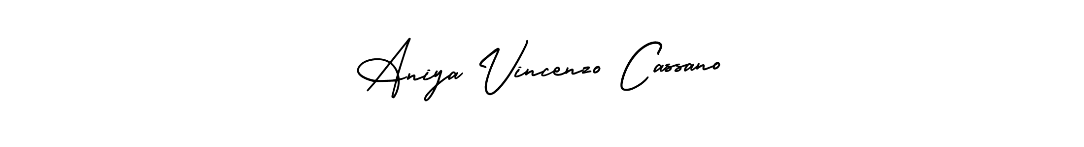 It looks lik you need a new signature style for name Aniya Vincenzo Cassano. Design unique handwritten (AmerikaSignatureDemo-Regular) signature with our free signature maker in just a few clicks. Aniya Vincenzo Cassano signature style 3 images and pictures png