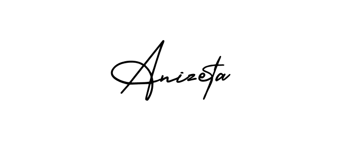 if you are searching for the best signature style for your name Anizeta. so please give up your signature search. here we have designed multiple signature styles  using AmerikaSignatureDemo-Regular. Anizeta signature style 3 images and pictures png