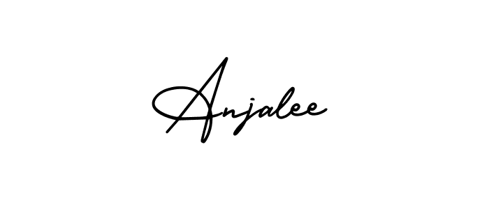 You should practise on your own different ways (AmerikaSignatureDemo-Regular) to write your name (Anjalee) in signature. don't let someone else do it for you. Anjalee signature style 3 images and pictures png