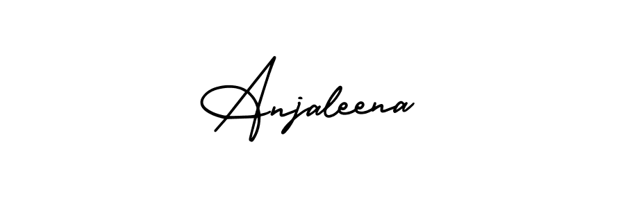 How to make Anjaleena name signature. Use AmerikaSignatureDemo-Regular style for creating short signs online. This is the latest handwritten sign. Anjaleena signature style 3 images and pictures png