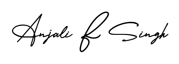 Discover how Anjali F Singh looks in an executive cursive font (AmerikaSignatureDemo-Regular). Perfect for legal documents, invoices, and certificates. Anjali F Singh signature style 3 images and pictures png