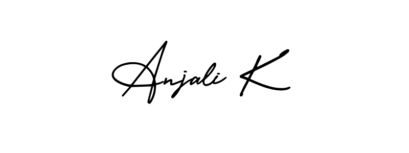 The best way (AmerikaSignatureDemo-Regular) to make a short signature is to pick only two or three words in your name. The name Anjali K include a total of six letters. For converting this name. Anjali K signature style 3 images and pictures png