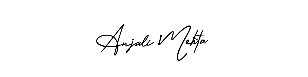 You should practise on your own different ways (AmerikaSignatureDemo-Regular) to write your name (Anjali Mehta) in signature. don't let someone else do it for you. Anjali Mehta signature style 3 images and pictures png