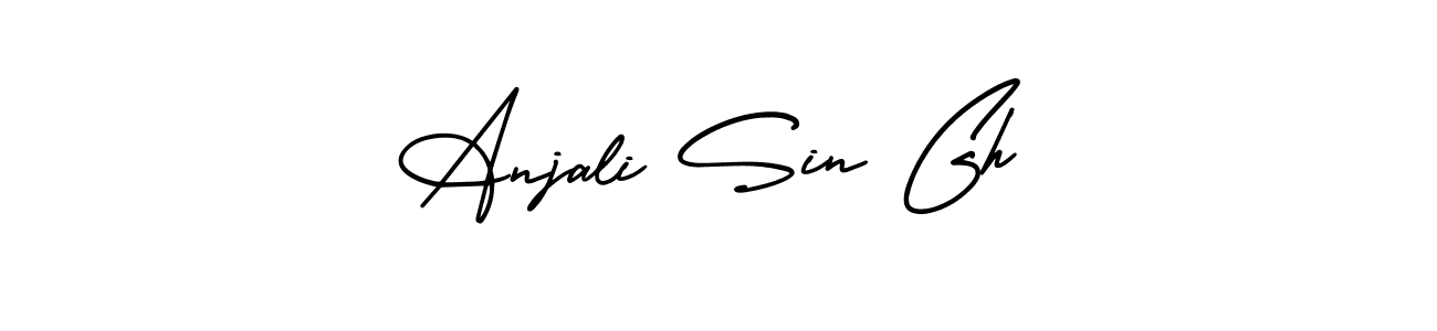 How to make Anjali Sin Gh name signature. Use AmerikaSignatureDemo-Regular style for creating short signs online. This is the latest handwritten sign. Anjali Sin Gh signature style 3 images and pictures png